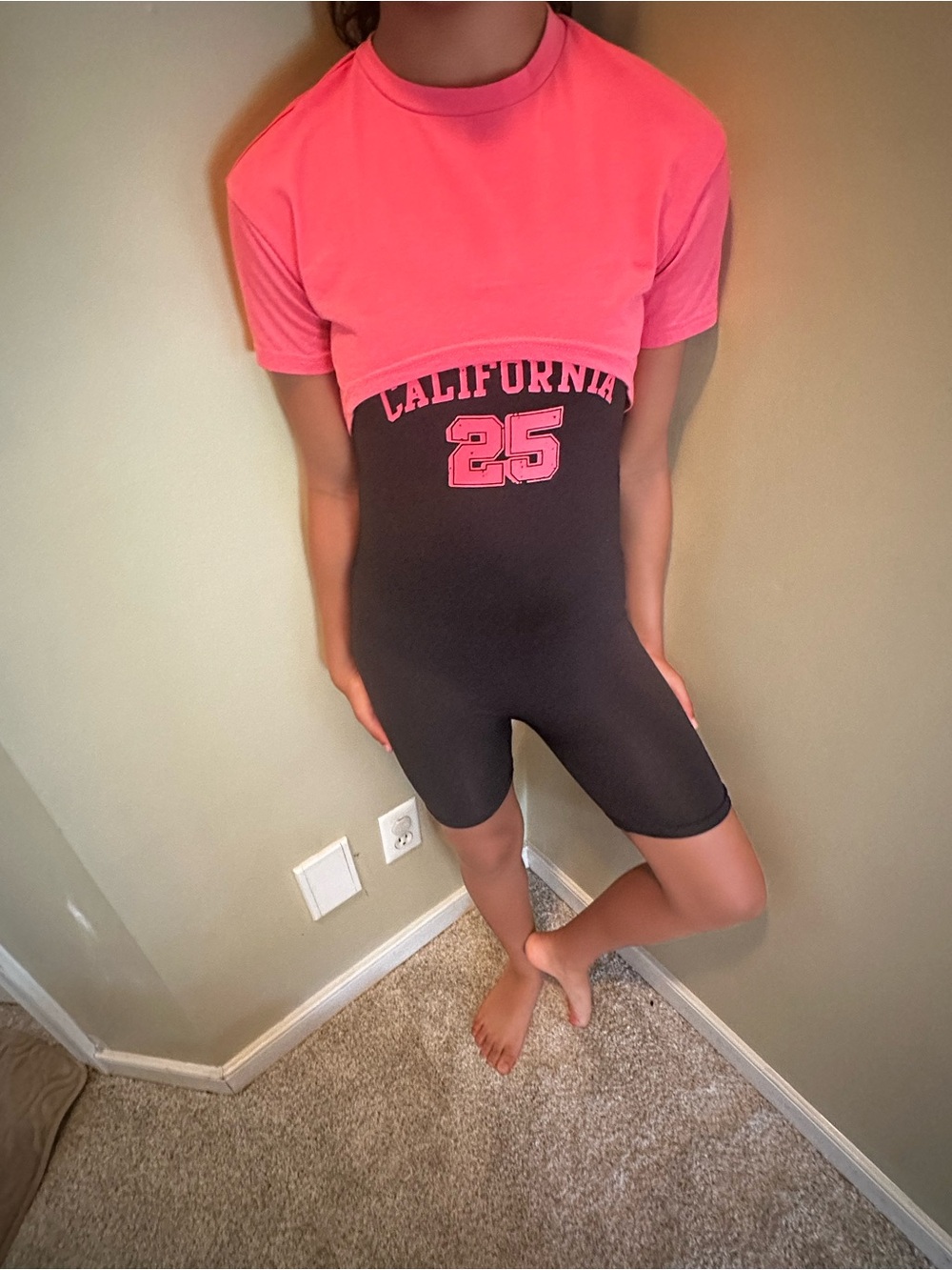 Kids’ California 25 Two-Tone Body Suit - Pink and Black